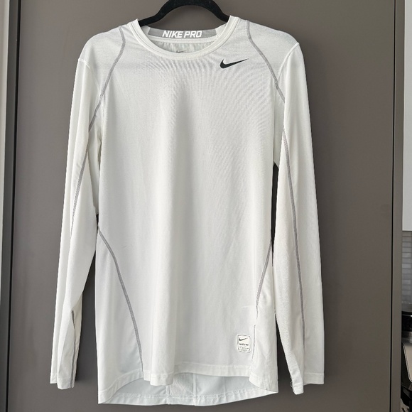 Nike Pro Cool Fitted Long Sleeve Shirt – White (Men’s) - Picture 3 of 7